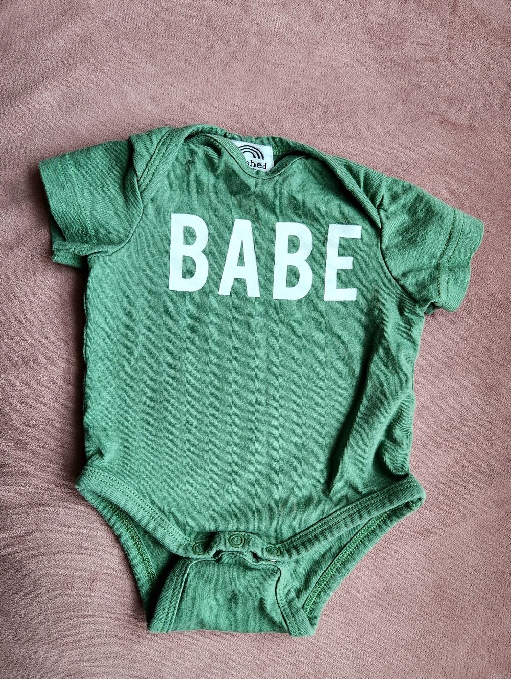 Green BABE Onesie, 3 Months Unisex